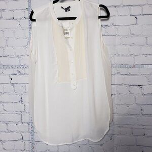 Vince designer Sleeveless Cream Ivory Blouse NWT size large